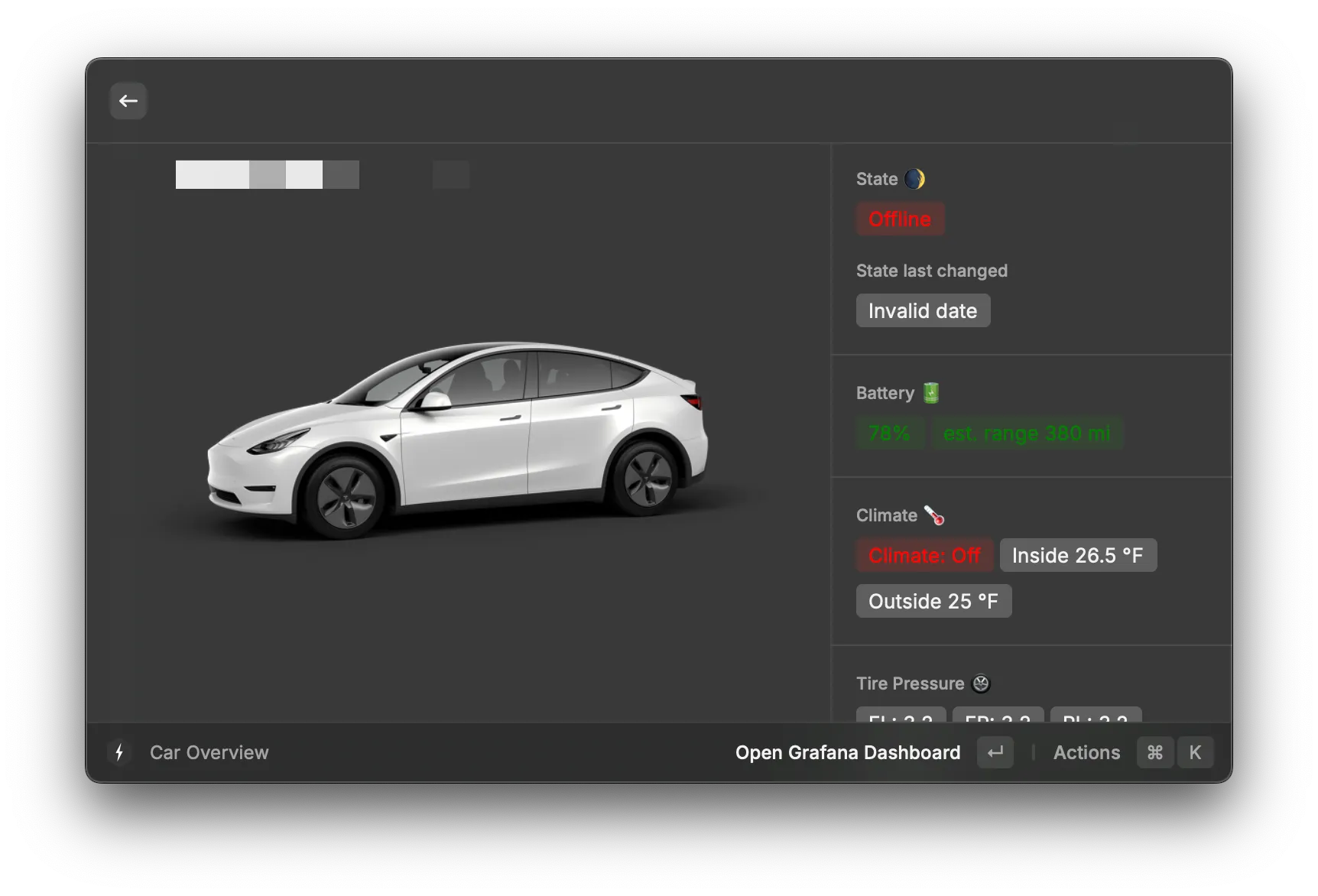 TeslaMate Raycast extension